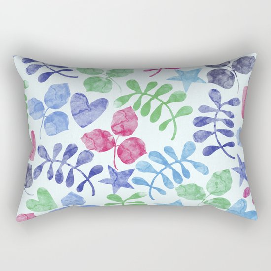 Watercolor Floral Pattern II Rectangular Pillow