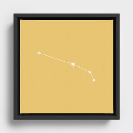Aries Zodiac Constellation - Golden Yellow Framed Canvas