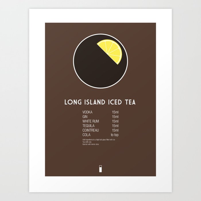 Long Island Iced Tea Print Cocktail Print Cocktail Recipes