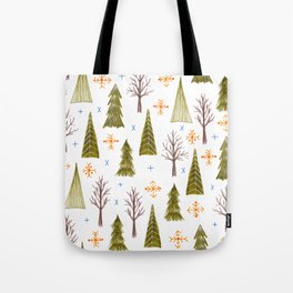 woodsy winter pattern Tote Bag