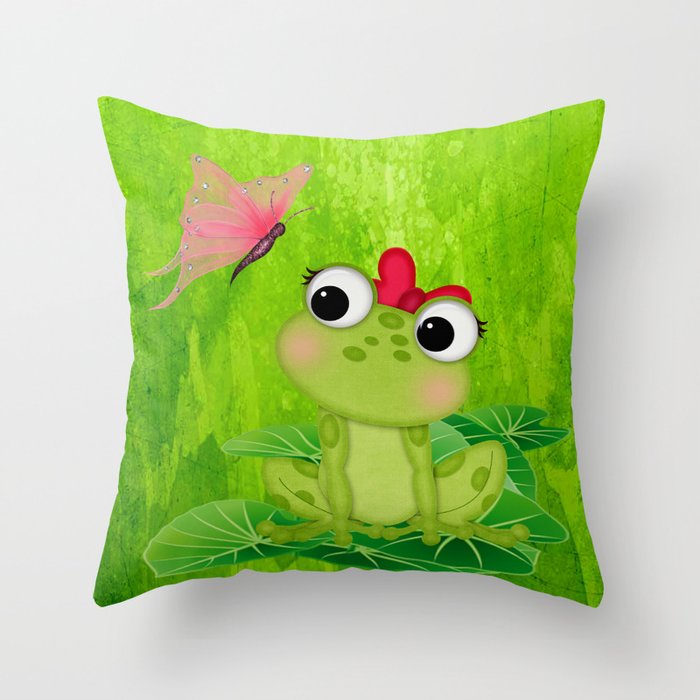 16x16 Multicolor Frog Gifts For Home Funny Frog Cute Animals Gift Women Teen Girls Mom Sofa Throw Pillow 