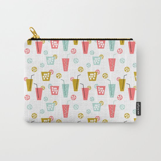 Happy Hour - Drinks cocktails art design illustration modern bright happy bar tiki hawaii island Carry-All Pouch