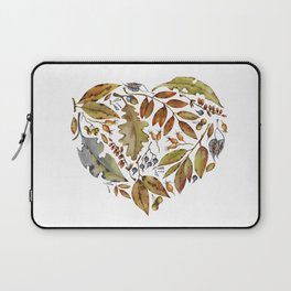 Heart made from autumn leaves and berries . Laptop Sleeve