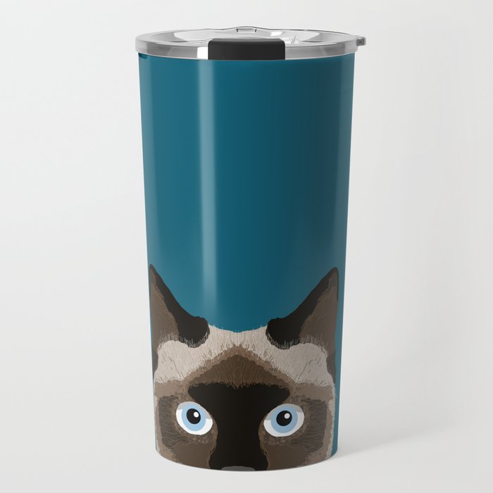 Ezra - Siamese Cat, Cute Kitten Retro Cat Art cell phone case, siamese, cute cat Travel Mug