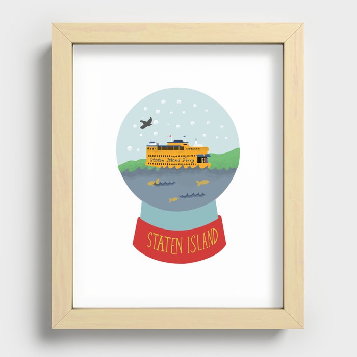 Staten Island Ferry, Snow globe, souvenir, new york city, nyc Recessed Framed Print