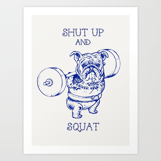 English Bulldog Squat Art Print