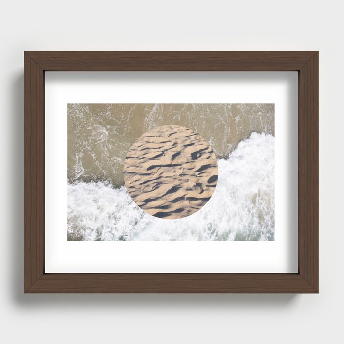Sand On Ocean Recessed Framed Print