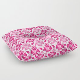 Preppy Room Decor - Pink Red Damask Pattern Design  Floor Pillow
