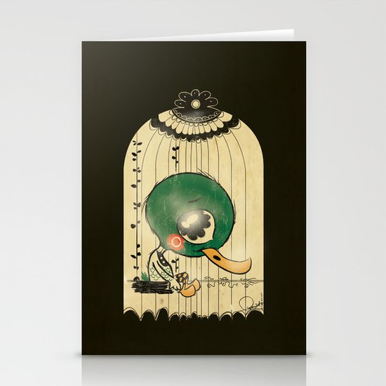 Chinese Idiom: Sitting Duck 插翅难飞 Stationery Cards