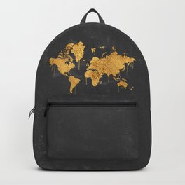 Gold World Map Backpack