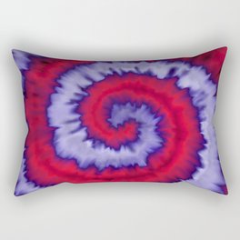 Dark Red Spiral Tie-dye Rectangular Pillow