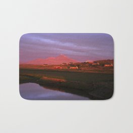 Midnight Sun II. Bath Mat | Iceland, Reflection, Colors, Sky, Sunset, 1Am, Midnight, Night, Sun, Purple 