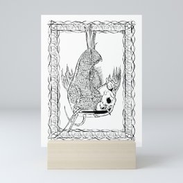 The Corralled Catfish - Coloring Page Mini Art Print