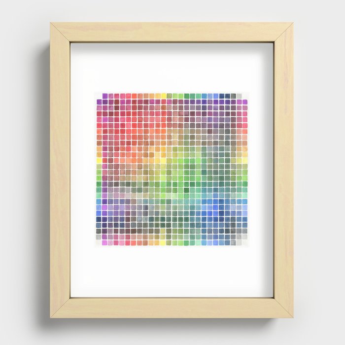 Watercolor Color Chart Recessed Framed Print