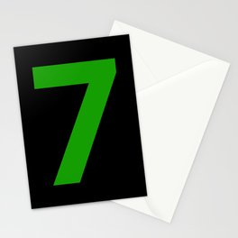 Number 7 (Green & Black) Stationery Card