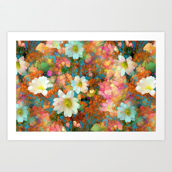 Spring Showers Fabulous Flowers Art Print