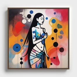 Bathing in Colour Framed Canvas