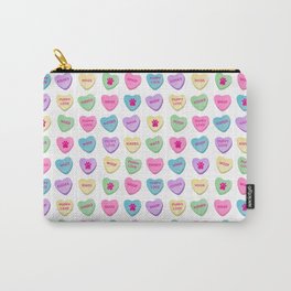Candy Hearts - Dog - Woof - Wag - Kisses Carry-All Pouch
