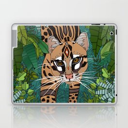 ocelot jungle green Laptop Skin