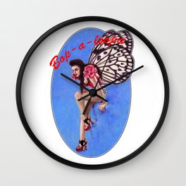 Vintage 1950's Rockabilly Butterfly Girl Pin-up Wall Clock