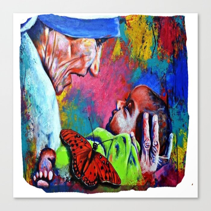 Mother Teresa Painting Canvas Print By Vimleshtailor Society6