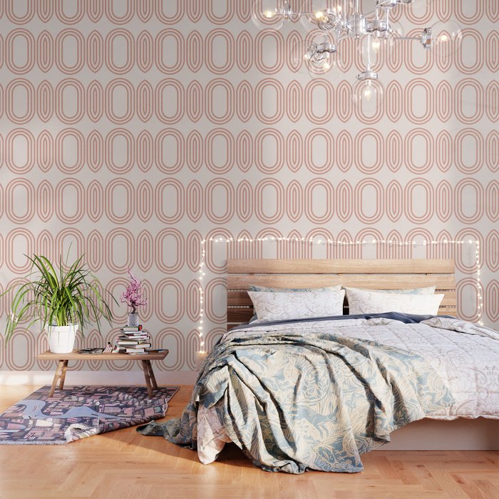 Teracotta Mid Century Arches  Wallpaper