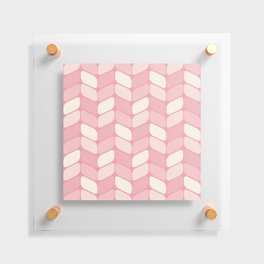 Vintage Diagonal Rectangles Pink Vanilla Floating Acrylic Print