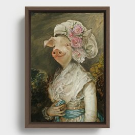 Lady Karina Pig Framed Canvas