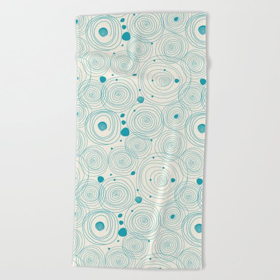 Blue Scribbles Pattern 04 Beach Towel