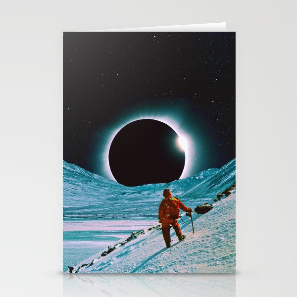 The Explorer - Space Collage, Retro Futurism, Sci-Fi Stationery Cards