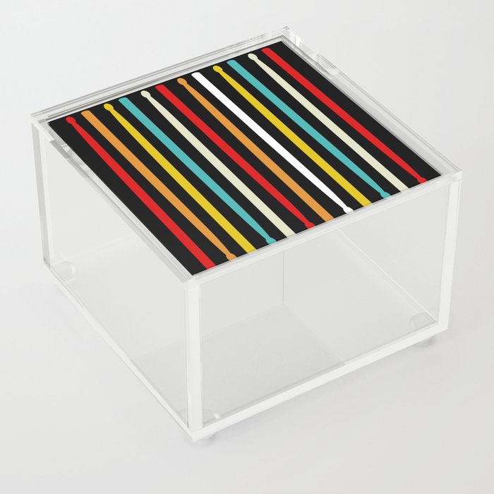 Retro Drumsticks Drummer Rock Band Acrylic Box