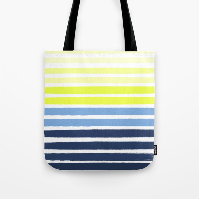 Stripes - Navy and Yellow -- Bright Summer Stripe Design for Cell Phone Case Tote Bag