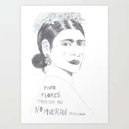 Frida - flower - Kahlo Art Print