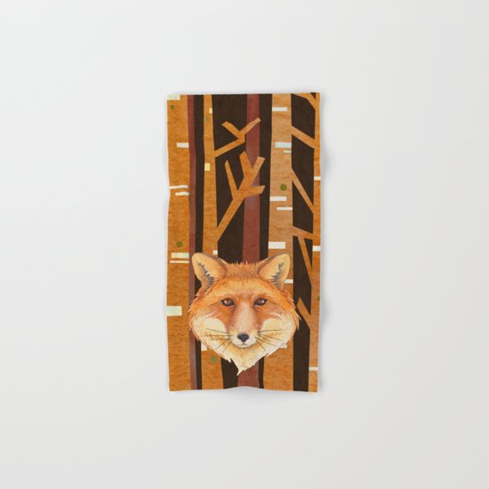 Fox Wild animal in the forest- abstract artwork #Society6 Hand & Bath Towel