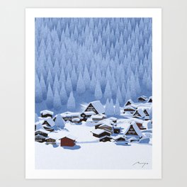 Winter Village (2022) Art Print