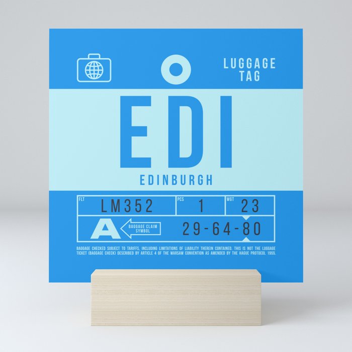 Luggage Tag B - EDI Edinburgh Scotland UK Mini Art Print by neotokyo