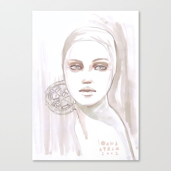 Fade fashion illustration portrait Canvas Print