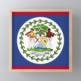 Belize flag emblem Framed Mini Art Print