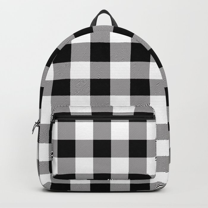 Buffalo Plaid White Black Lumberjack Pattern Farmhouse Backpack by ...