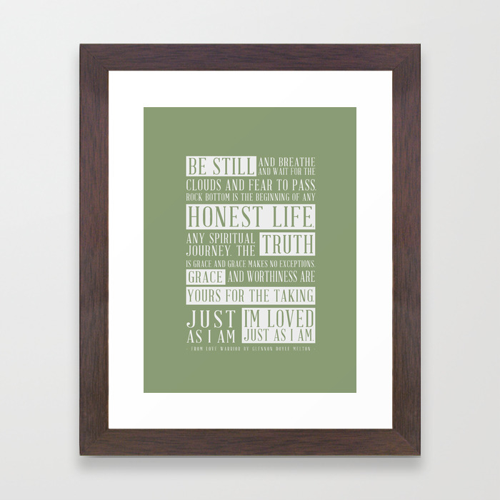 Love Warrior Glennon Doyle Quote In Green Framed Art Print By Mungavision Society6 Love Warrior Glennon Doyle Quote In Green Framed Art Print By Mungavision Society6