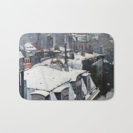 Gustave Caillebotte - Rooftops in the Snow Bath Mat | Effect, Roofs, Gustave, Snow, Rooftops, View, Under, Caillebotte, Painting, Paris 