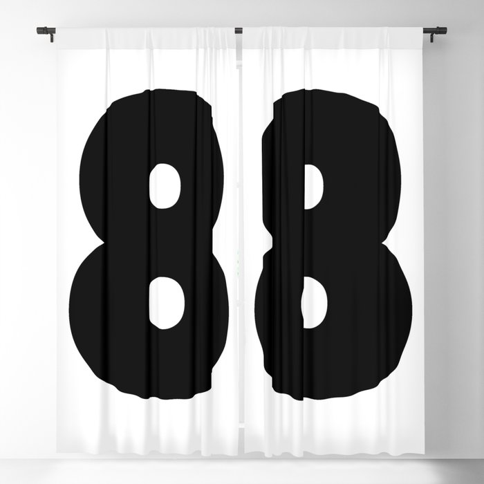 8 (Black & White Number) Blackout Curtain