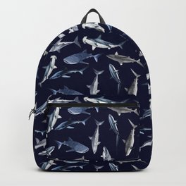 SHARKS PATTERN (NAVY BLUE) Backpack