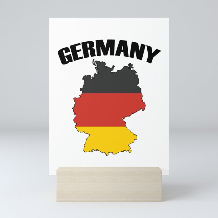 Germany Map - Deutschland Flag Travel Mini Art Print