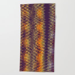 Earth Tones Zigzag Pattern Beach Towel