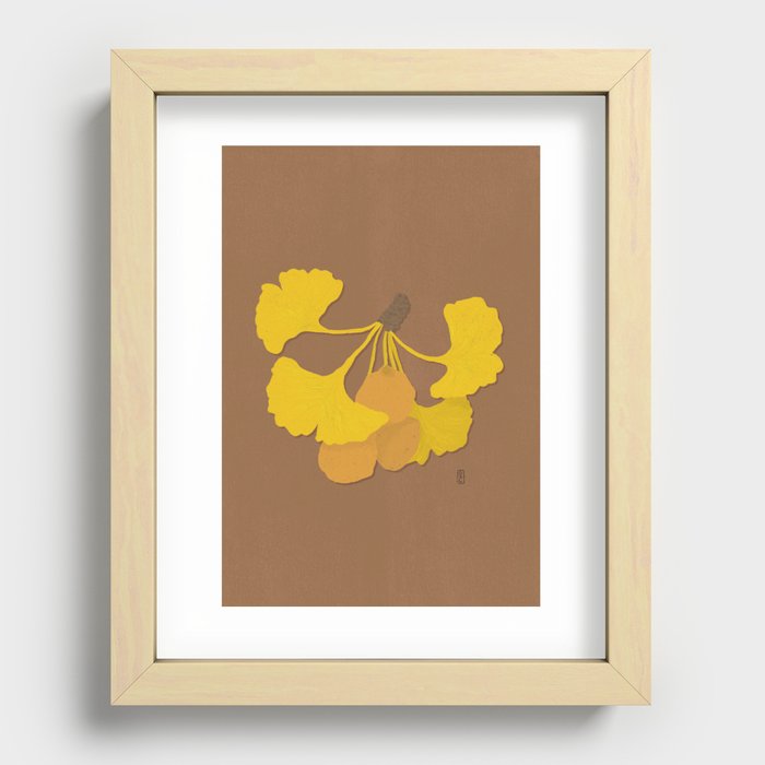 Autumnal Ginkgo Bunch  Recessed Framed Print