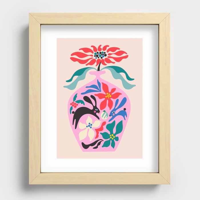 Poinsettia Flower for Christmas Recessed Framed Print