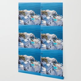 Santorini, Greece, Cobalt Blue, Ocean Views Wallpaper