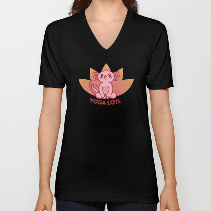 Yogalotl Axolotl Makes Yoga Lovers Cute Animals V Neck T Shirt