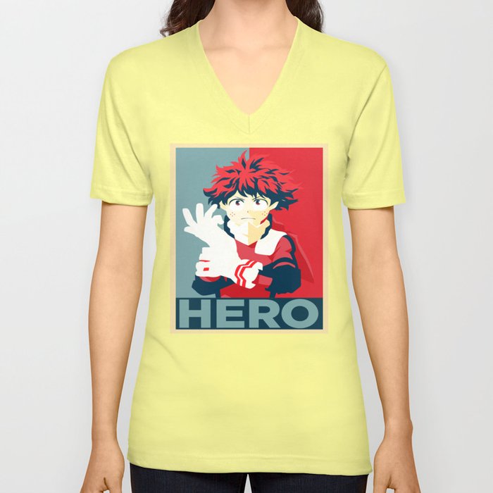 Izuku Midoriya /& My Hero Academia Symbol Mens Unisex V-Neck Cotton Tee T-Shirt